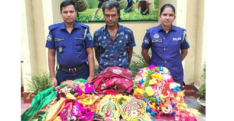 শ্রীমঙ্গলে মন্দির থেকে চুরি হওয়া মালামাল উদ্ধার, আটক ১