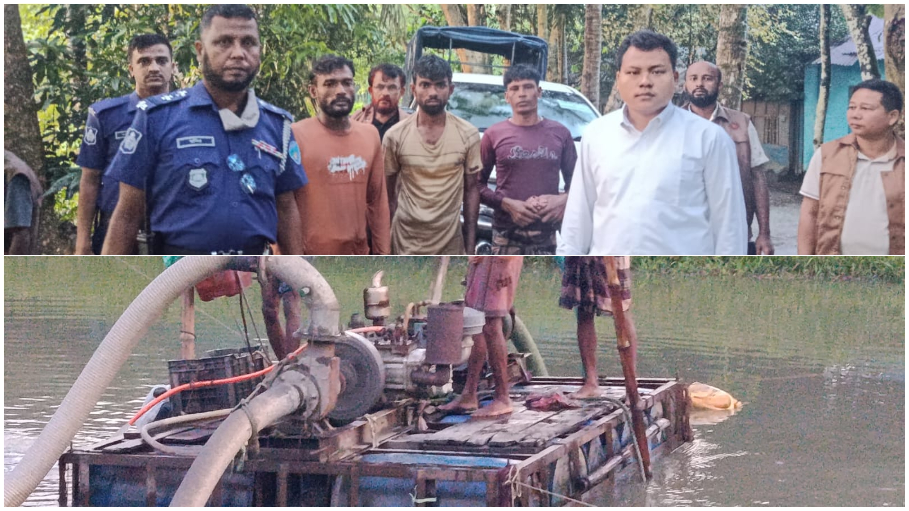 শাহরাস্তিতে ড্রেজার দিয়ে অবৈধভাবে বালু উত্তোলন করায় এক লাখ টাকা জরিমানা