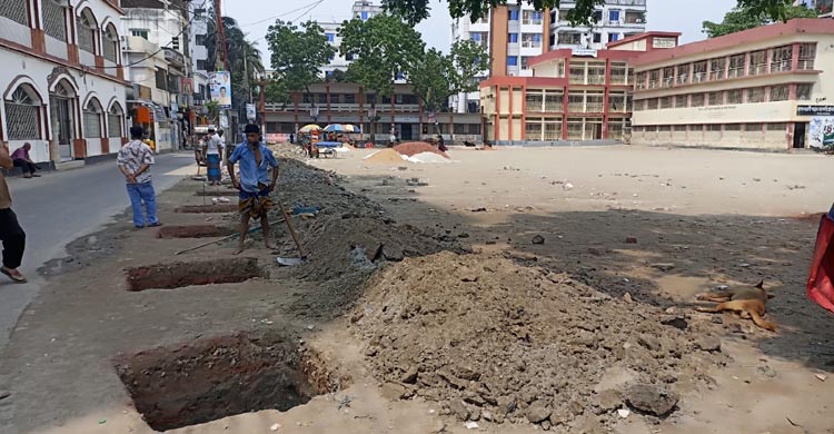 হাসান আলী উচ্চ বিদ্যালয় মাঠ সংরক্ষণ ও উন্নয়নে ৩৫ লাখ টাকার কাজ শুরু