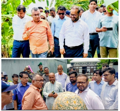 চাঁদপুর ও হাইমচরে অর্থনৈতিক অঞ্চল এবং ইপিজেড স্থাপনের সম্ভাব্যতা যাচাইয়ে জমির সাইট পরিদর্শনে বেজা টিম
