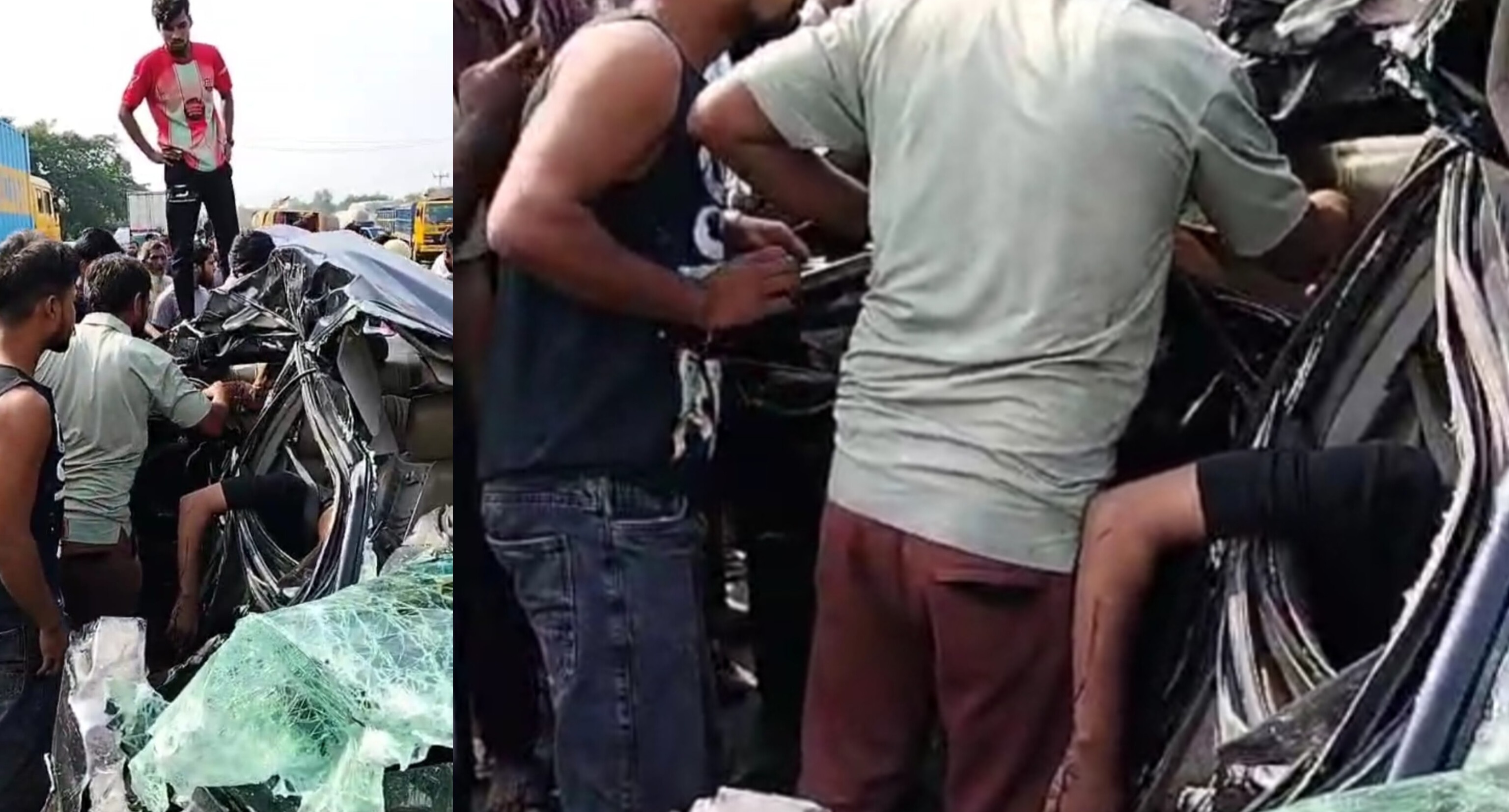 চাঁদপুরে জানাজা শেষে ঢাকা ফেরার পথে মর্মান্তিক দুর্ঘটনায় চালকসহ ৪ জন নিহত, আহত ১