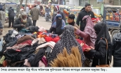 তীব্র শীতে ভিড় বাড়ছে ফুটপাতের দোকানে