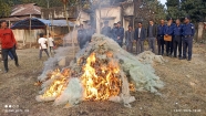 হরিণা নৌ-ফাঁড়িতে পোড়ানো হয়েছে ৬৭ হাজার বর্গমিটার নিষিদ্ধ জাল