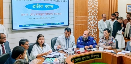 জেলার ৫টি আসনের  প্রার্থীদের সাথে মতবিনিময় ও প্রতীক বরাদ্দ