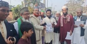 কচুয়ায় বাংলাদেশ ইসলামিক ফ্রন্টের প্রার্থী নাসির উদ্দিনের  গণসংযোগ