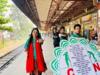 চাঁদপুর কোর্ট স্টেশন প্ল্যাটফর্মে নতুন রূপ