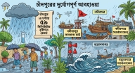 চাঁদপুরে ২৪ ঘণ্টায় ৫৯ মিলিমিটার বৃষ্টিপাত রেকর্ড : সমুদ্র ও নদীবন্দরে সতর্কসংকেত