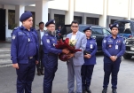 স্পেশাল ব্রাঞ্চের ডিআইজির  চাঁদপুর আগমনে পুলিশ সুপারের ফুলেল শুভেচ্ছা